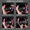 imageCAR PASS Faux Leather Steering Wheel Cover and Waterproof Car Floor MatsUniversal Car Combo Fit for 95 SedanSUVCars14515inch Sporty AntiSlip Safety Comfortable DesignAll BlackPink
