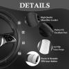 imageCAR PASS Faux Leather Steering Wheel Cover and Waterproof Car Floor MatsUniversal Car Combo Fit for 95 SedanSUVCars14515inch Sporty AntiSlip Safety Comfortable DesignAll BlackAll Black