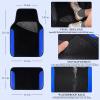 imageCAR PASS Faux Leather Steering Wheel Cover and Waterproof Car Floor MatsUniversal Car Combo Fit for 95 SedanSUVCars14515inch Sporty AntiSlip Safety Comfortable DesignAll BlackBlue