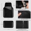 imageCAR PASS Faux Leather Steering Wheel Cover and Waterproof Car Floor MatsUniversal Car Combo Fit for 95 SedanSUVCars14515inch Sporty AntiSlip Safety Comfortable DesignAll BlackAll Black