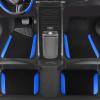 imageCAR PASS Faux Leather Steering Wheel Cover and Waterproof Car Floor MatsUniversal Car Combo Fit for 95 SedanSUVCars14515inch Sporty AntiSlip Safety Comfortable DesignAll BlackBlue
