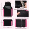 imageCAR PASS Faux Leather Steering Wheel Cover and Waterproof Car Floor MatsUniversal Car Combo Fit for 95 SedanSUVCars14515inch Sporty AntiSlip Safety Comfortable DesignAll BlackPink