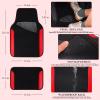 imageCAR PASS Faux Leather Steering Wheel Cover and Waterproof Car Floor MatsUniversal Car Combo Fit for 95 SedanSUVCars14515inch Sporty AntiSlip Safety Comfortable DesignAll BlackRed