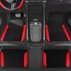imageCAR PASS Faux Leather Steering Wheel Cover and Waterproof Car Floor MatsUniversal Car Combo Fit for 95 SedanSUVCars14515inch Sporty AntiSlip Safety Comfortable DesignAll BlackRed