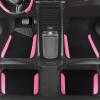 imageCAR PASS Faux Leather Steering Wheel Cover and Waterproof Car Floor MatsUniversal Car Combo Fit for 95 SedanSUVCars14515inch Sporty AntiSlip Safety Comfortable DesignAll BlackPink