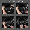 imageCAR PASS Faux Leather Steering Wheel Cover and Waterproof Car Floor MatsUniversal Car Combo Fit for 95 SedanSUVCars14515inch Sporty AntiSlip Safety Comfortable DesignAll BlackAll Black
