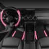 imageCAR PASS Faux Leather Steering Wheel Cover and Waterproof Car Floor MatsUniversal Car Combo Fit for 95 SedanSUVCars14515inch Sporty AntiSlip Safety Comfortable DesignAll BlackPink