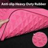 imageCAR PASS Heavy Duty Rubber Car Mats Deep Dish AllWeather Floor Mat for Car Full Set Durable AntiSlip 3D Rhombus Waterproof Trim to Fit Liner Universal Fit AutomotiveSedanSUVTruck 3 Piece BlackHot Pink