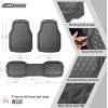 imageCAR PASS Heavy Duty Rubber Car Mats Deep Dish AllWeather Floor Mat for Car Full Set Durable AntiSlip 3D Rhombus Waterproof Trim to Fit Liner Universal Fit AutomotiveSedanSUVTruck 3 Piece BlackDark Gray