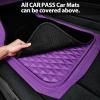 imageCAR PASS Heavy Duty Rubber Car Mats Deep Dish AllWeather Floor Mat for Car Full Set Durable AntiSlip 3D Rhombus Waterproof Trim to Fit Liner Universal Fit AutomotiveSedanSUVTruck 3 Piece BlackPurple