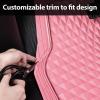 imageCAR PASS Heavy Duty Rubber Car Mats Deep Dish AllWeather Floor Mat for Car Full Set Durable AntiSlip 3D Rhombus Waterproof Trim to Fit Liner Universal Fit AutomotiveSedanSUVTruck 3 Piece BlackPink With Cargo Liners