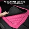 imageCAR PASS Heavy Duty Rubber Car Mats Deep Dish AllWeather Floor Mat for Car Full Set Durable AntiSlip 3D Rhombus Waterproof Trim to Fit Liner Universal Fit AutomotiveSedanSUVTruck 3 Piece BlackHot Pink