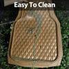imageCAR PASS Heavy Duty Rubber Car Mats Deep Dish AllWeather Floor Mat for Car Full Set Durable AntiSlip 3D Rhombus Waterproof Trim to Fit Liner Universal Fit AutomotiveSedanSUVTruck 3 Piece BlackBeige With Cargo Liners