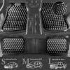 imageCAR PASS Heavy Duty Rubber Car Mats Deep Dish AllWeather Floor Mat for Car Full Set Durable AntiSlip 3D Rhombus Waterproof Trim to Fit Liner Universal Fit AutomotiveSedanSUVTruck 3 Piece BlackBlack With Cargo Liners