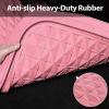 imageCAR PASS Heavy Duty Rubber Car Mats Deep Dish AllWeather Floor Mat for Car Full Set Durable AntiSlip 3D Rhombus Waterproof Trim to Fit Liner Universal Fit AutomotiveSedanSUVTruck 3 Piece BlackPink With Cargo Liners