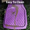 imageCAR PASS Heavy Duty Rubber Car Mats Deep Dish AllWeather Floor Mat for Car Full Set Durable AntiSlip 3D Rhombus Waterproof Trim to Fit Liner Universal Fit AutomotiveSedanSUVTruck 3 Piece BlackPurple