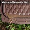 imageCAR PASS Heavy Duty Rubber Car Mats Deep Dish AllWeather Floor Mat for Car Full Set Durable AntiSlip 3D Rhombus Waterproof Trim to Fit Liner Universal Fit AutomotiveSedanSUVTruck 3 Piece BlackBrown