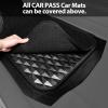 imageCAR PASS Heavy Duty Rubber Car Mats Deep Dish AllWeather Floor Mat for Car Full Set Durable AntiSlip 3D Rhombus Waterproof Trim to Fit Liner Universal Fit AutomotiveSedanSUVTruck 3 Piece BlackBlack
