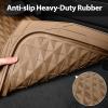 imageCAR PASS Heavy Duty Rubber Car Mats Deep Dish AllWeather Floor Mat for Car Full Set Durable AntiSlip 3D Rhombus Waterproof Trim to Fit Liner Universal Fit AutomotiveSedanSUVTruck 3 Piece BlackBeige With Cargo Liners