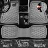 imageCAR PASS Heavy Duty Rubber Car Mats Deep Dish AllWeather Floor Mat for Car Full Set Durable AntiSlip 3D Rhombus Waterproof Trim to Fit Liner Universal Fit AutomotiveSedanSUVTruck 3 Piece BlackSlate Gray