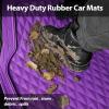 imageCAR PASS Heavy Duty Rubber Car Mats Deep Dish AllWeather Floor Mat for Car Full Set Durable AntiSlip 3D Rhombus Waterproof Trim to Fit Liner Universal Fit AutomotiveSedanSUVTruck 3 Piece BlackPurple