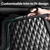 imageCAR PASS Heavy Duty Rubber Car Mats Deep Dish AllWeather Floor Mat for Car Full Set Durable AntiSlip 3D Rhombus Waterproof Trim to Fit Liner Universal Fit AutomotiveSedanSUVTruck 3 Piece BlackBlack With Cargo Liners