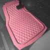 imageCAR PASS Heavy Duty Rubber Car Mats Deep Dish AllWeather Floor Mat for Car Full Set Durable AntiSlip 3D Rhombus Waterproof Trim to Fit Liner Universal Fit AutomotiveSedanSUVTruck 3 Piece BlackPink With Cargo Liners