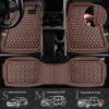 imageCAR PASS Heavy Duty Rubber Car Mats Deep Dish AllWeather Floor Mat for Car Full Set Durable AntiSlip 3D Rhombus Waterproof Trim to Fit Liner Universal Fit AutomotiveSedanSUVTruck 3 Piece BlackBrown