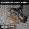 imageCAR PASS Heavy Duty Rubber Car Mats Deep Dish AllWeather Floor Mat for Car Full Set Durable AntiSlip 3D Rhombus Waterproof Trim to Fit Liner Universal Fit AutomotiveSedanSUVTruck 3 Piece BlackSlate Gray