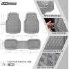 imageCAR PASS Heavy Duty Rubber Car Mats Deep Dish AllWeather Floor Mat for Car Full Set Durable AntiSlip 3D Rhombus Waterproof Trim to Fit Liner Universal Fit AutomotiveSedanSUVTruck 3 Piece BlackSlate Gray