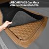 imageCAR PASS Heavy Duty Rubber Car Mats Deep Dish AllWeather Floor Mat for Car Full Set Durable AntiSlip 3D Rhombus Waterproof Trim to Fit Liner Universal Fit AutomotiveSedanSUVTruck 3 Piece BlackBeige