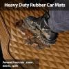 imageCAR PASS Heavy Duty Rubber Car Mats Deep Dish AllWeather Floor Mat for Car Full Set Durable AntiSlip 3D Rhombus Waterproof Trim to Fit Liner Universal Fit AutomotiveSedanSUVTruck 3 Piece BlackBeige