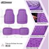 imageCAR PASS Heavy Duty Rubber Car Mats Deep Dish AllWeather Floor Mat for Car Full Set Durable AntiSlip 3D Rhombus Waterproof Trim to Fit Liner Universal Fit AutomotiveSedanSUVTruck 3 Piece BlackPurple