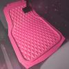 imageCAR PASS Heavy Duty Rubber Car Mats Deep Dish AllWeather Floor Mat for Car Full Set Durable AntiSlip 3D Rhombus Waterproof Trim to Fit Liner Universal Fit AutomotiveSedanSUVTruck 3 Piece BlackHot Pink