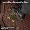 imageCAR PASS Heavy Duty Rubber Car Mats Deep Dish AllWeather Floor Mat for Car Full Set Durable AntiSlip 3D Rhombus Waterproof Trim to Fit Liner Universal Fit AutomotiveSedanSUVTruck 3 Piece BlackBrown