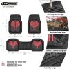 imageCAR PASS Heavy Duty Rubber Car Mats DeepDish Odorless Car Floor Mats All Weather Universal TrimtoFit for SUVs Trucks Sedans Waterproof AntiSlip 3 Pieces V12 BlackBlack and Red