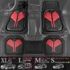 imageCAR PASS Heavy Duty Rubber Car Mats DeepDish Odorless Car Floor Mats All Weather Universal TrimtoFit for SUVs Trucks Sedans Waterproof AntiSlip 3 Pieces V12 BlackBlack and Red