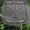 imageCAR PASS Heavy Duty Rubber Car Mats DeepDish Odorless Car Floor Mats All Weather Universal TrimtoFit for SUVs Trucks Sedans Waterproof AntiSlip 3 Pieces V12 BlackDark Gray