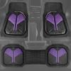 imageCAR PASS Heavy Duty Rubber Car Mats DeepDish Odorless Car Floor Mats All Weather Universal TrimtoFit for SUVs Trucks Sedans Waterproof AntiSlip 3 Pieces V12 BlackBlack and Purple