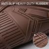imageCAR PASS Heavy Duty Rubber Car Mats DeepDish Odorless Car Floor Mats All Weather Universal TrimtoFit for SUVs Trucks Sedans Waterproof AntiSlip 3 Pieces V12 BlackBrown