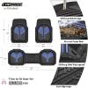 imageCAR PASS Heavy Duty Rubber Car Mats DeepDish Odorless Car Floor Mats All Weather Universal TrimtoFit for SUVs Trucks Sedans Waterproof AntiSlip 3 Pieces V12 BlackBlack and Blue
