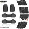 imageCAR PASS Heavy Duty Rubber Car Mats DeepDish Odorless Car Floor Mats All Weather Universal TrimtoFit for SUVs Trucks Sedans Waterproof AntiSlip 3 Pieces V12 BlackBlack Three Row