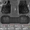 imageCAR PASS Heavy Duty Rubber Car Mats DeepDish Odorless Car Floor Mats All Weather Universal TrimtoFit for SUVs Trucks Sedans Waterproof AntiSlip 3 Pieces V12 BlackBlack Full Set