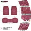 imageCAR PASS Heavy Duty Rubber Car Mats DeepDish Odorless Car Floor Mats All Weather Universal TrimtoFit for SUVs Trucks Sedans Waterproof AntiSlip 3 Pieces V12 BlackBurgundy