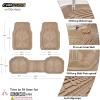 imageCAR PASS Heavy Duty Rubber Car Mats DeepDish Odorless Car Floor Mats All Weather Universal TrimtoFit for SUVs Trucks Sedans Waterproof AntiSlip 3 Pieces V12 BlackBeige