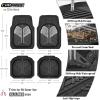 imageCAR PASS Heavy Duty Rubber Car Mats DeepDish Odorless Car Floor Mats All Weather Universal TrimtoFit for SUVs Trucks Sedans Waterproof AntiSlip 3 Pieces V12 BlackBlack and White Glitter