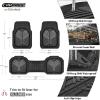 imageCAR PASS Heavy Duty Rubber Car Mats DeepDish Odorless Car Floor Mats All Weather Universal TrimtoFit for SUVs Trucks Sedans Waterproof AntiSlip 3 Pieces V12 BlackBlack and Charcoal