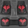 imageCAR PASS Heavy Duty Rubber Car Mats DeepDish Odorless Car Floor Mats All Weather Universal TrimtoFit for SUVs Trucks Sedans Waterproof AntiSlip 3 Pieces V12 BlackBlack and Red