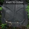 imageCAR PASS Heavy Duty Rubber Car Mats DeepDish Odorless Car Floor Mats All Weather Universal TrimtoFit for SUVs Trucks Sedans Waterproof AntiSlip 3 Pieces V12 BlackBlack