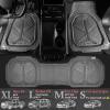 imageCAR PASS Heavy Duty Rubber Car Mats DeepDish Odorless Car Floor Mats All Weather Universal TrimtoFit for SUVs Trucks Sedans Waterproof AntiSlip 3 Pieces V12 BlackDark Gray